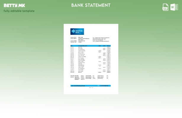 модерен стил Нигерија Keystone банка извод шаблон ексел